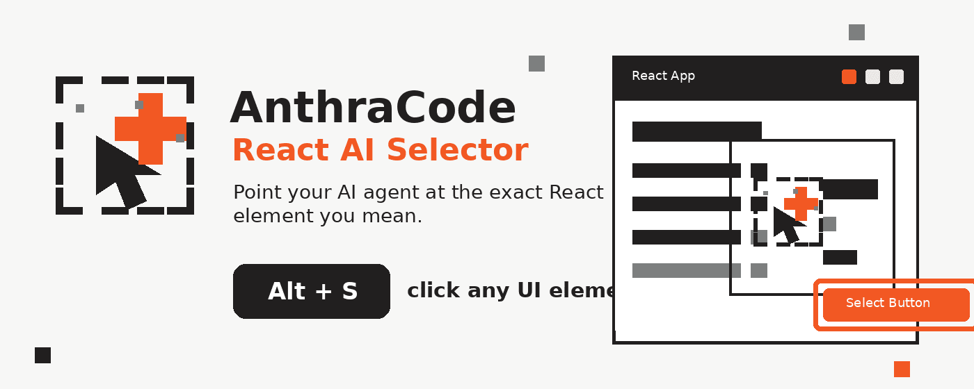 Anthra Selector marquee artwork with pixel UI and selection motif.